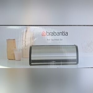 Stainless Steel Roll Top Bread Bin - Silver